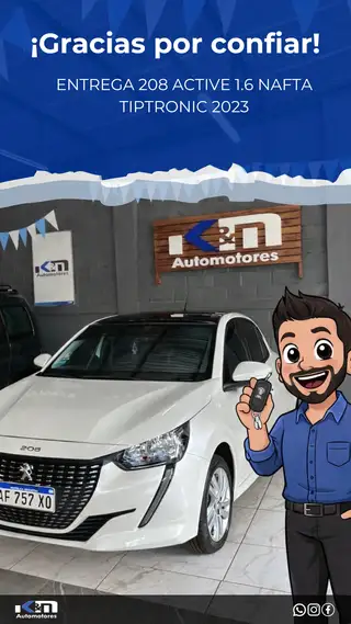 Entrega de 208 ACTIVE 1.6 NAFTA TIPTRONIC 2023