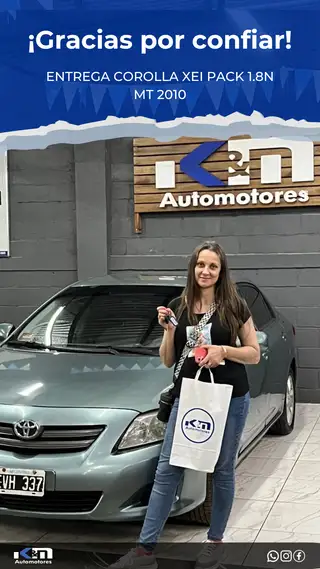 Entrega de COROLLA XEI PACK 1.8 MT 2010